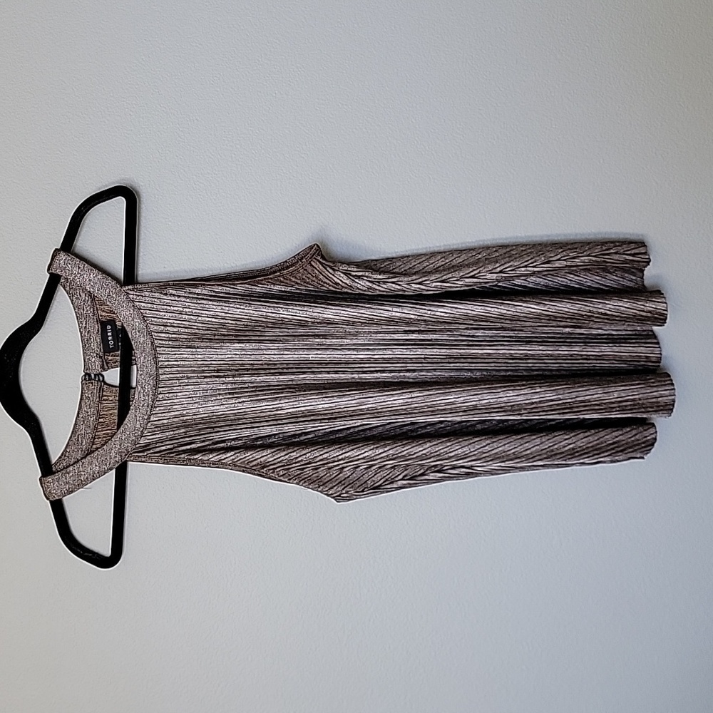 Torrid Romantic Sexy Date Night Bronze Goddess Pleated Halter Neck Top size 0X - Picture 2 of 8